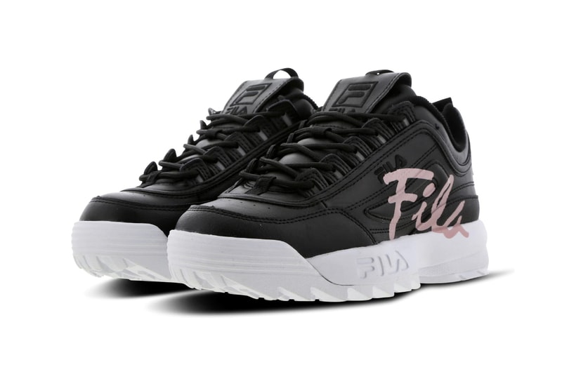 FILA Disruptor 2 Script Logo Pastel Pink Black White Foot Locker