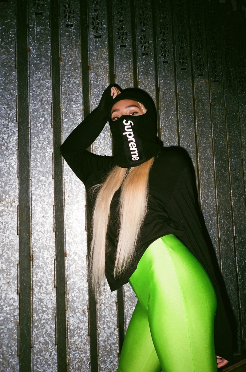 Frankie Collective Reworked Supreme Balaclava Neon Green Logo Black