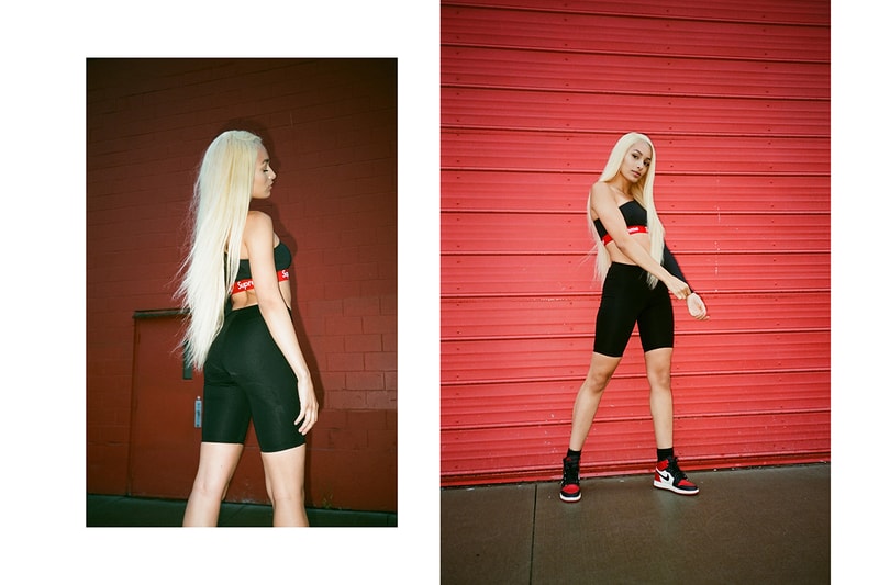 Frankie Collective Reworked Supreme Logo Underwear Bra Top Biker Shorts