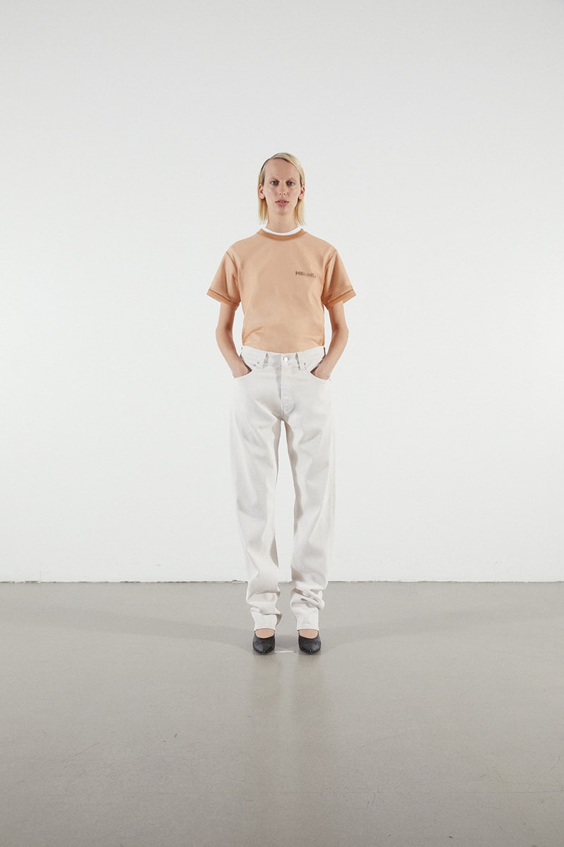 Helmut Lang Jeans Under Construction Capsule Lookbook T-shirt Tan Denim White
