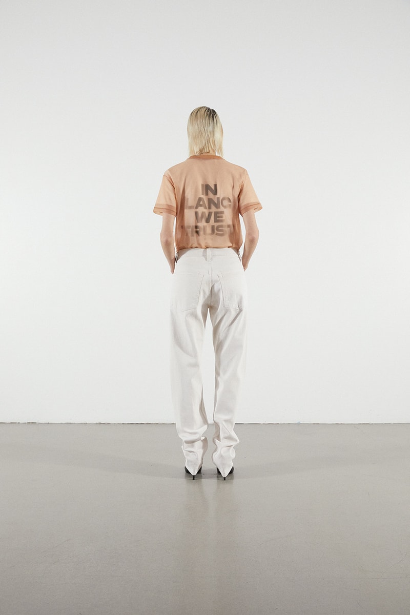 Helmut Lang Jeans Under Construction Capsule Lookbook T-shirt Tan Denim White