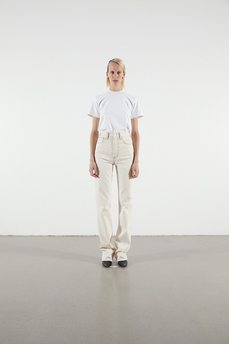 Helmut Lang Jeans Under Construction Capsule Lookbook T-shirt White Denim Cream
