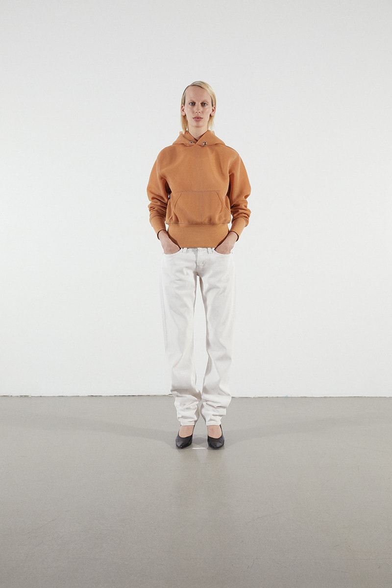 Helmut Lang Jeans Under Construction Capsule Lookbook Hoodie Tan Denim White