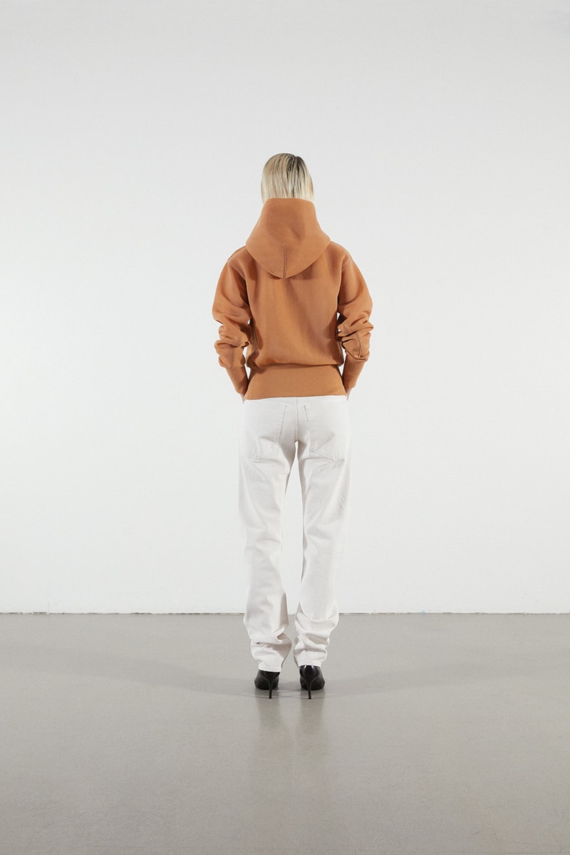 Helmut Lang Jeans Under Construction Capsule Lookbook Hoodie Tan Denim White