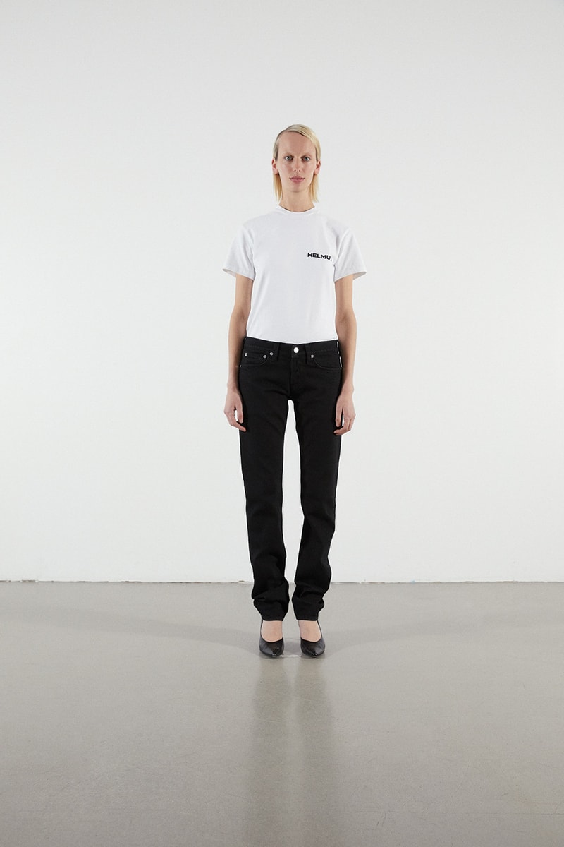 Helmut Lang Jeans Under Construction Capsule Lookbook T-shirt White Denim Black