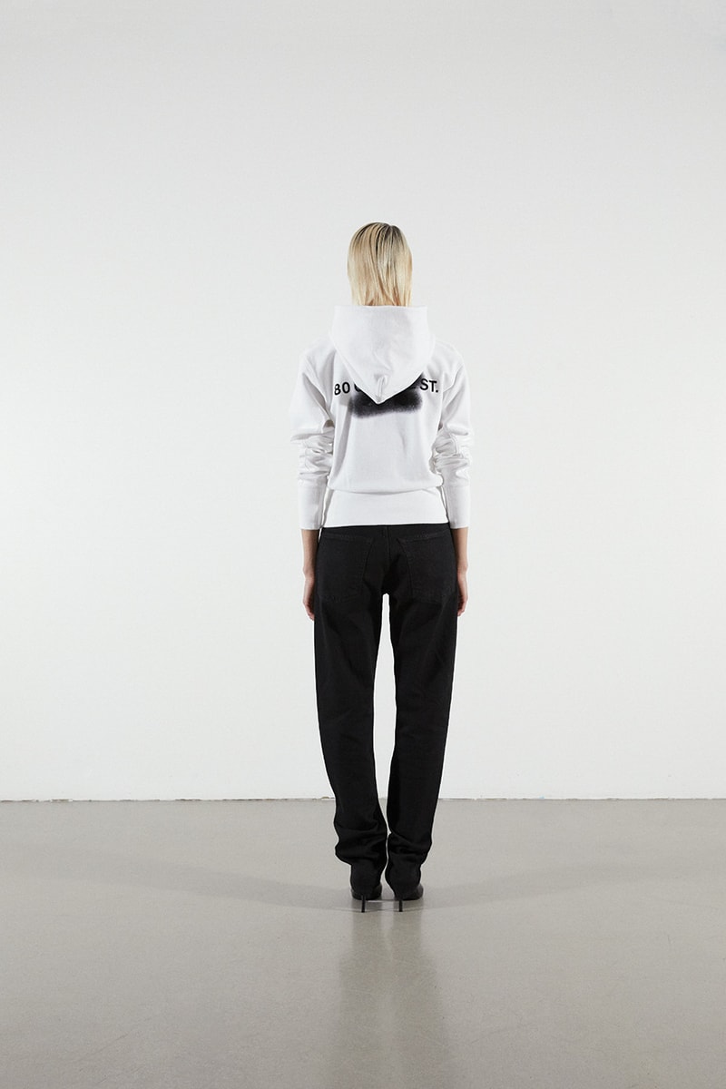 Helmut Lang Jeans Under Construction Capsule Lookbook Hoodie White Denim Black