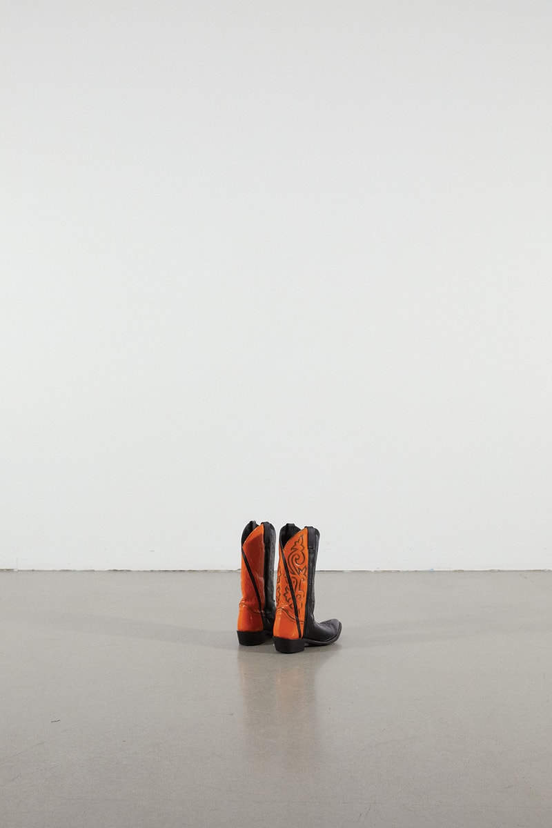 Helmut Lang Jeans Under Construction Capsule Lookbook Nocona Cowboy Boots Orange Black