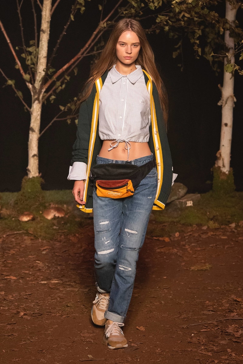 KITH 2018 Fall Winter NYFW New York Fashion Week Shirt Grey Denim Pants Blue