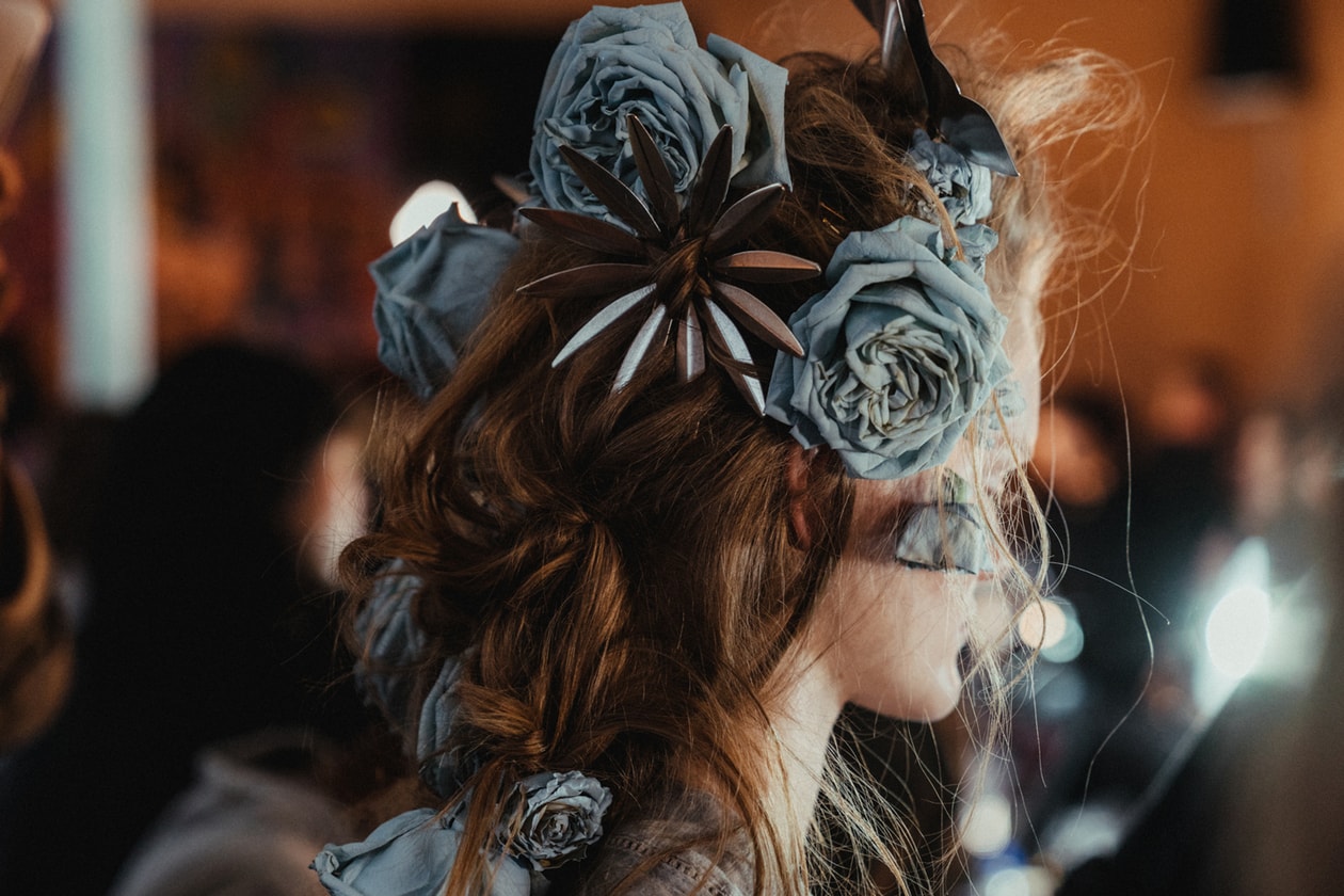 Rodarte Spring/Summer 2019 New York Fashion Week Backstage Roses Blue