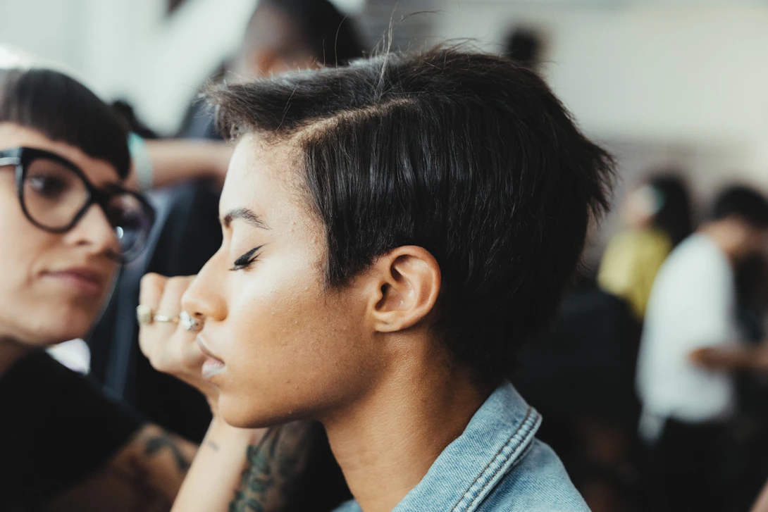 Rodarte Spring/Summer 2019 New York Fashion Week Backstage Roses Blue