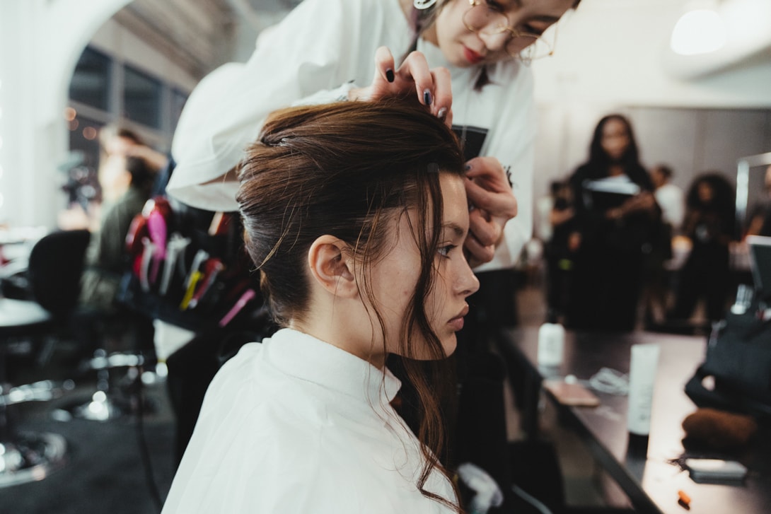 Rodarte Spring/Summer 2019 New York Fashion Week Backstage Roses Blue