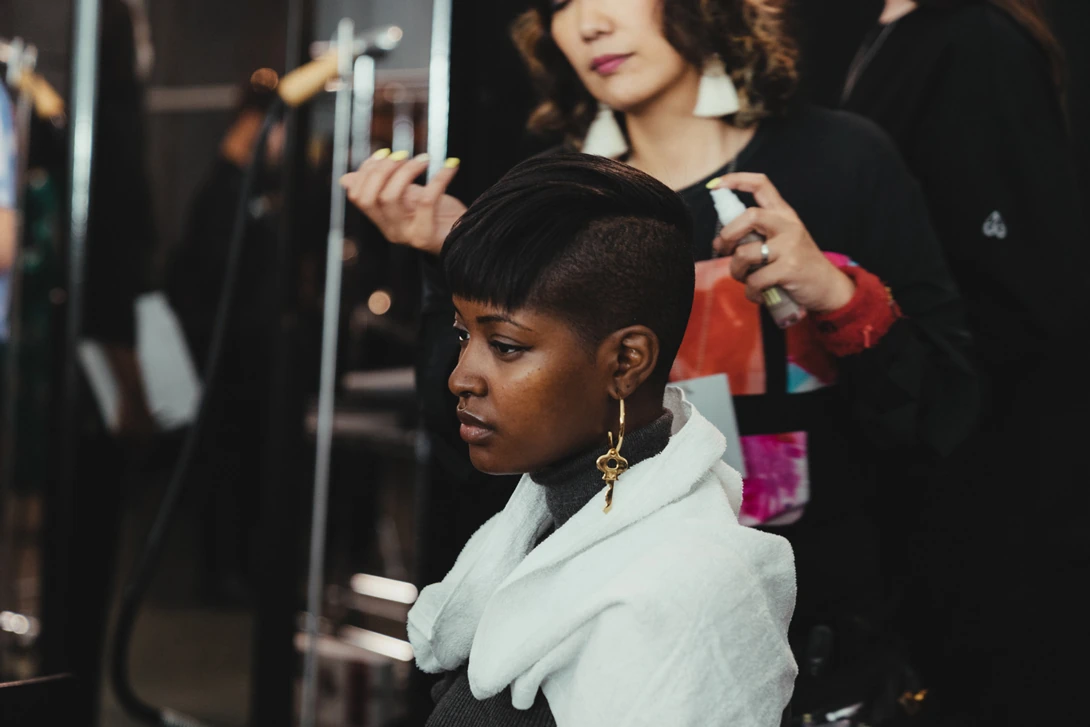 Rodarte Spring/Summer 2019 New York Fashion Week Backstage Roses Blue