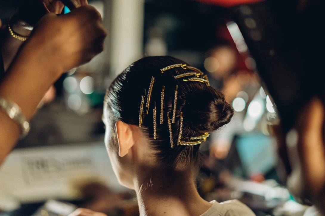 Rodarte Spring/Summer 2019 New York Fashion Week Backstage Roses Blue