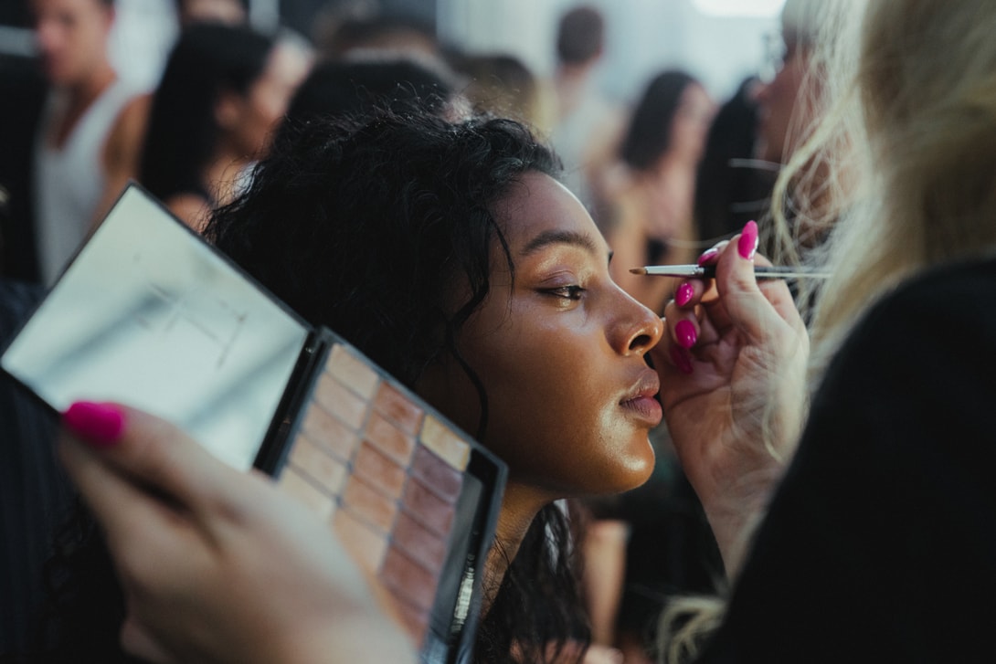 Rodarte Spring/Summer 2019 New York Fashion Week Backstage Roses Blue