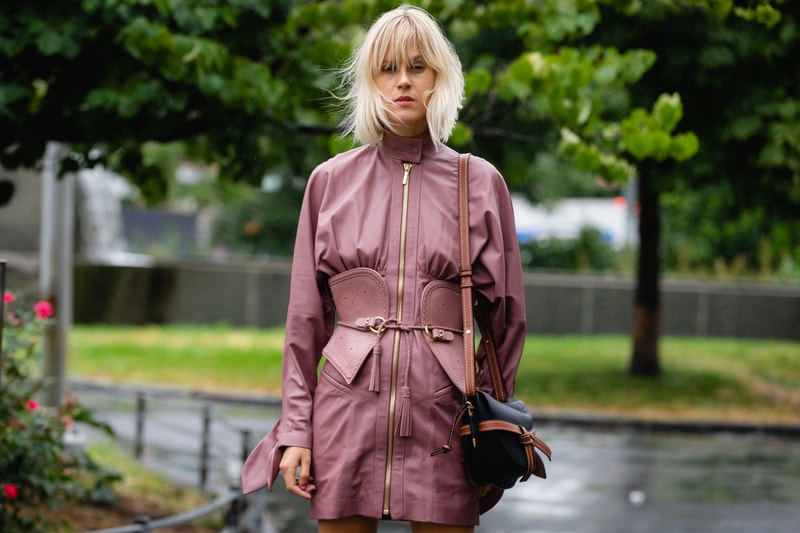 New York Fashion Week NYFW Street Style Street Snaps Dress Maroon
