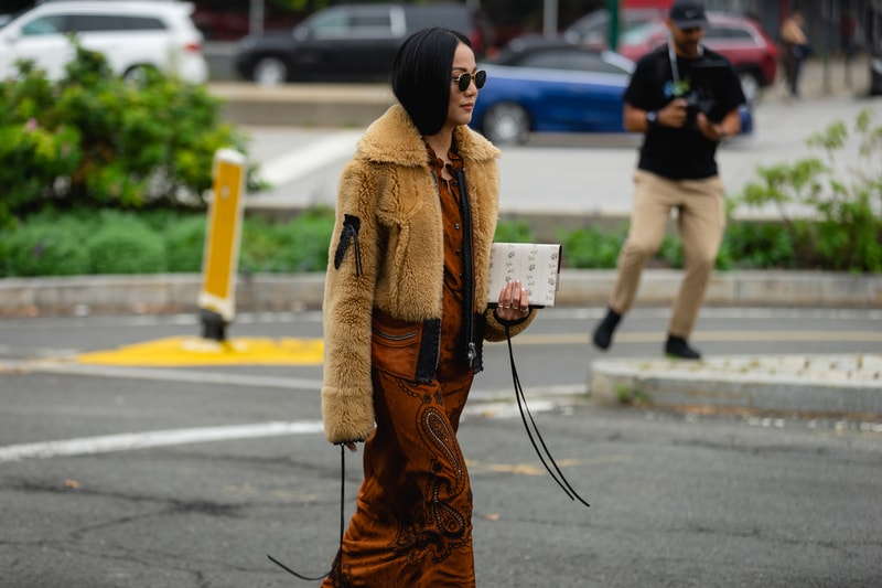 New York Fashion Week NYFW Street Style Street Snaps Jacket Brown