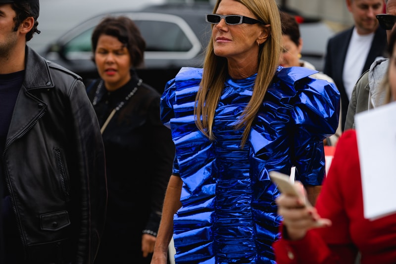 New York Fashion Week NYFW Street Style Street Snaps Anna Dello Russo Dress Blue