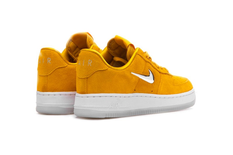 nike air force 1 jewel yellow ochre chrome suede clear outsole