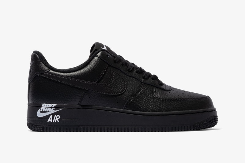 NIke Air Force 1 Logo Stamp Print White Black Silhouette Sneaker Minimal