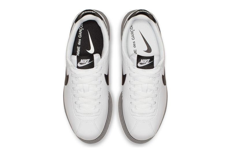 COMME des GARÇONS x Nike Cortez Platform Sneakers Black White Striped