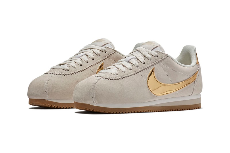 Nike Cortez Phantom Suede Metallic Gold Swoosh