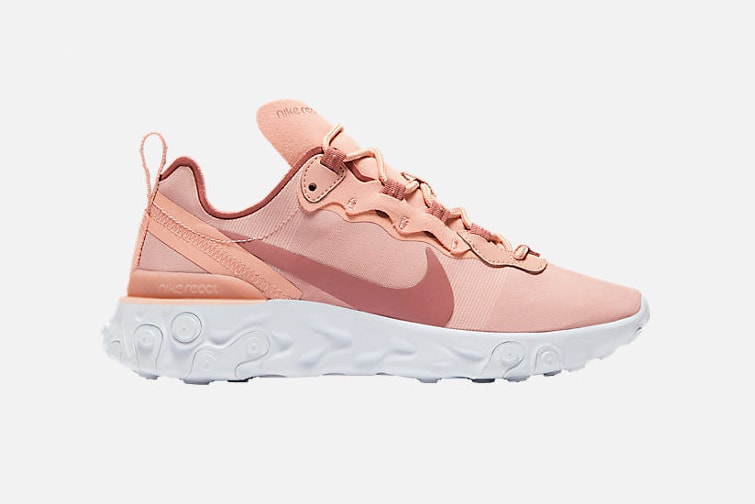 nike react element 55 particle beige mauve mica green black volt solar red