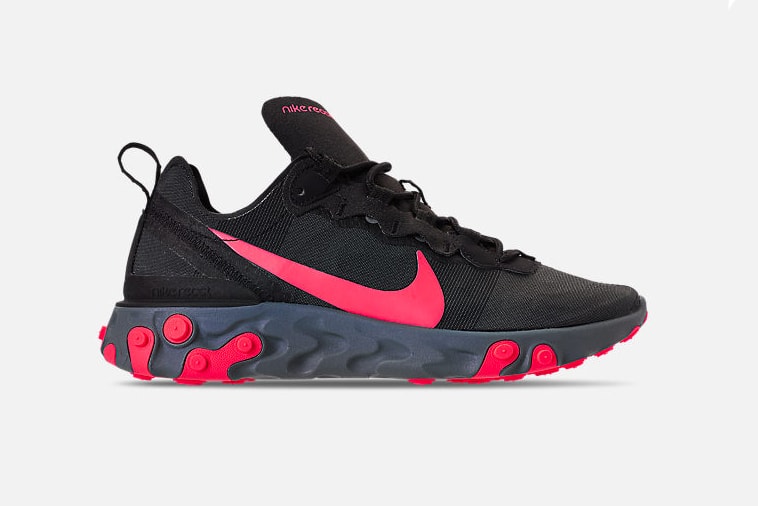 nike react element 55 particle beige mauve mica green black volt solar red