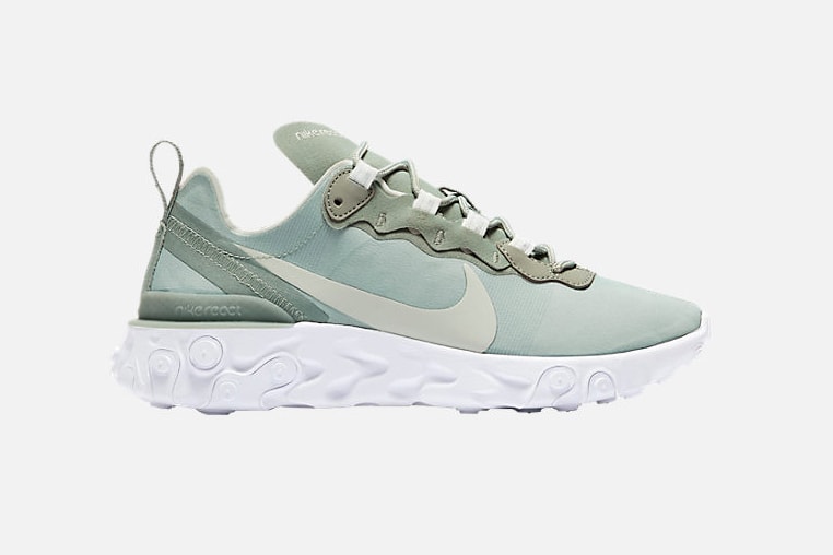 nike react element 55 particle beige mauve mica green black volt solar red