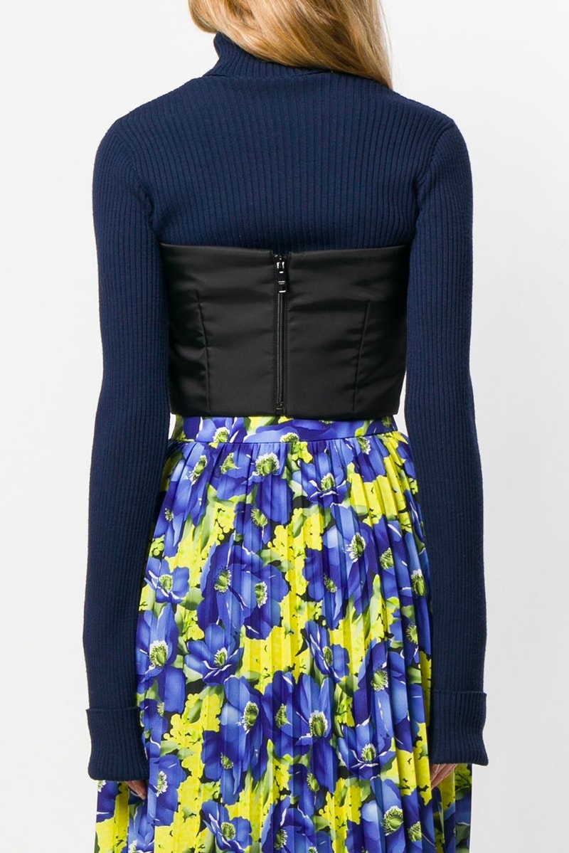 Prada Bustier Top Logo Black Fall Winter 2018 Back Zipper