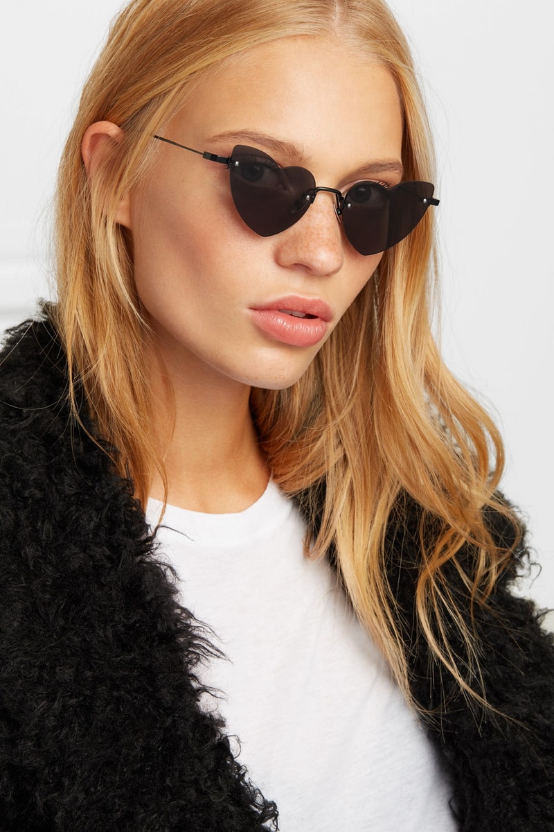 Saint Laurent New Wave Lou Lou Sunglasses Heart Shape Black