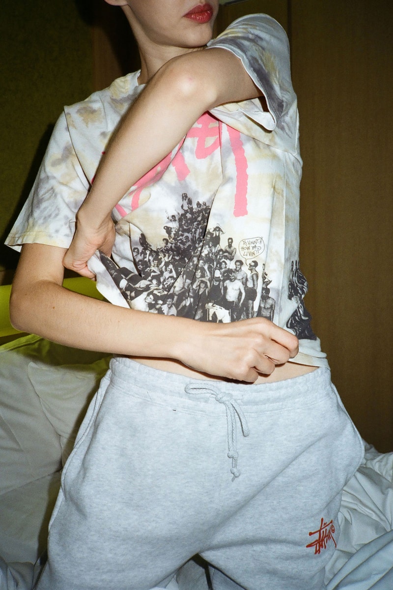 Stussy Fall Winter 2018 HBX Editorial Beach Mob Short Sleeve T-shirt Cream