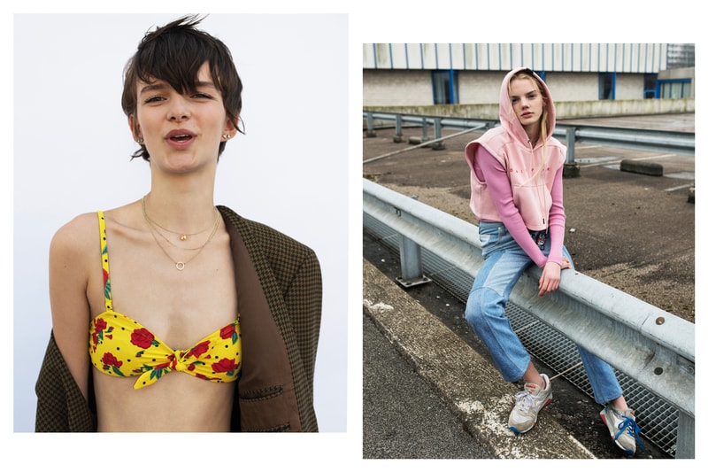 The Latest Craze Dutch Model Editorial Jacket Brown Bikini Top Yellow Red Hoodie Pink Jeans Blue