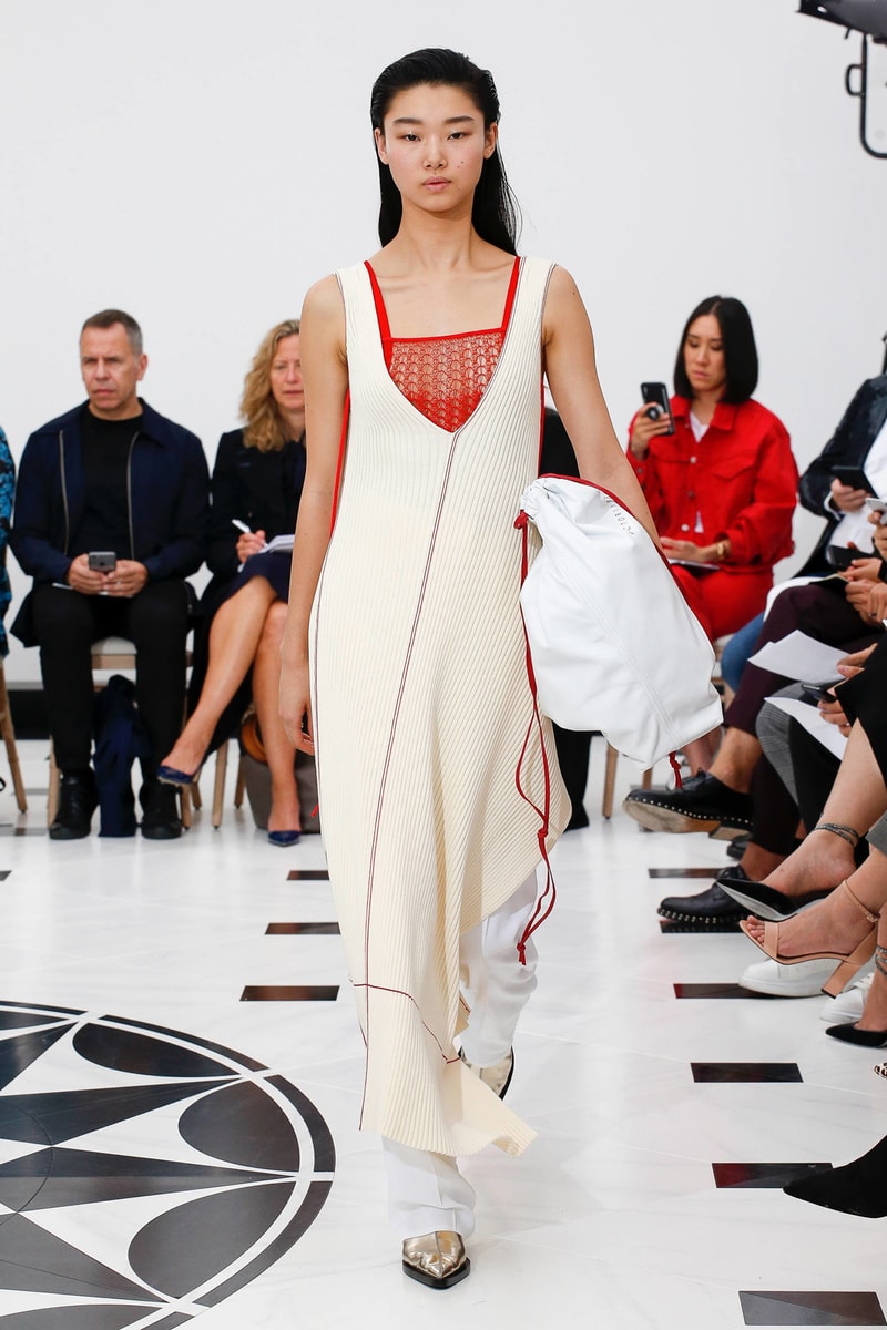 Victoria Beckham Spring Summer 2019 London Fashion Week Show Collection Dress Tan