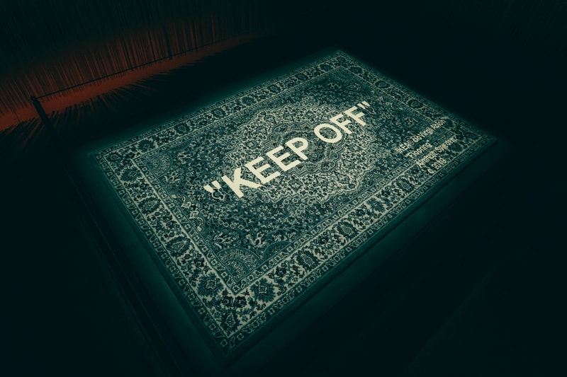 Virgil Abloh x IKEA Still Loading MARKERAD Paris Pop-Up KEEP OFF Rug Grey White