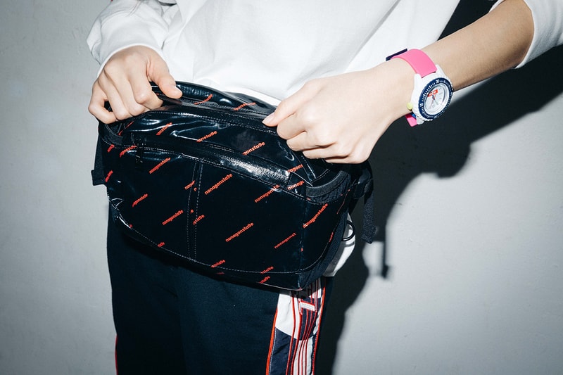 X-Girl Nonagon Blackpink Lisa Campaign Collaboration K-Pop White T-Shirt Fanny Pack Black Pants