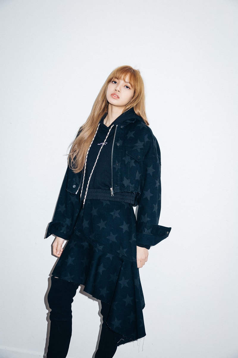 X-Girl Nonagon Blackpink Lisa Campaign Collaboration K-Pop Denim Jacket Skirt