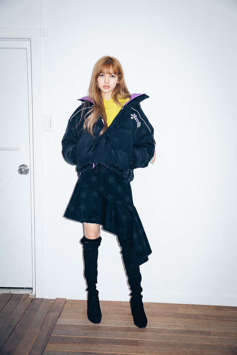 X-Girl Nonagon Blackpink Lisa Campaign Collaboration K-Pop Puffer Jacket