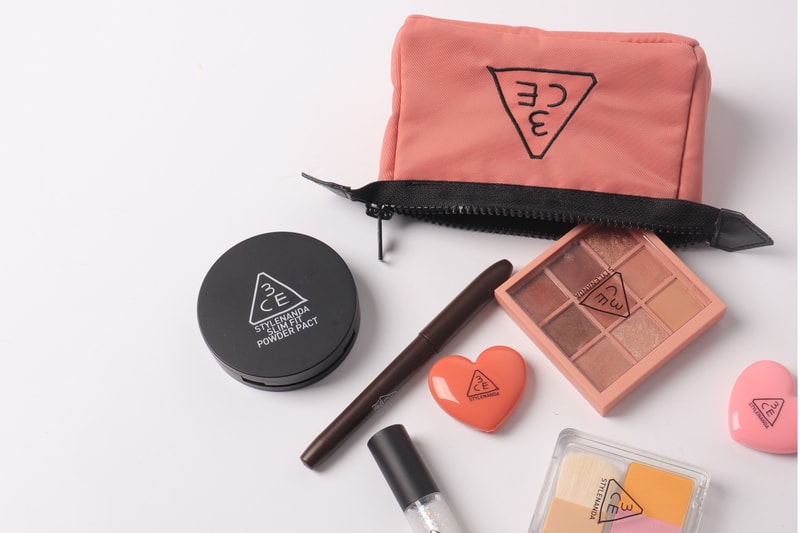 3CE K-Beauty Makeup Brushes Pouches Release Pink Face Eyes Lips Essential