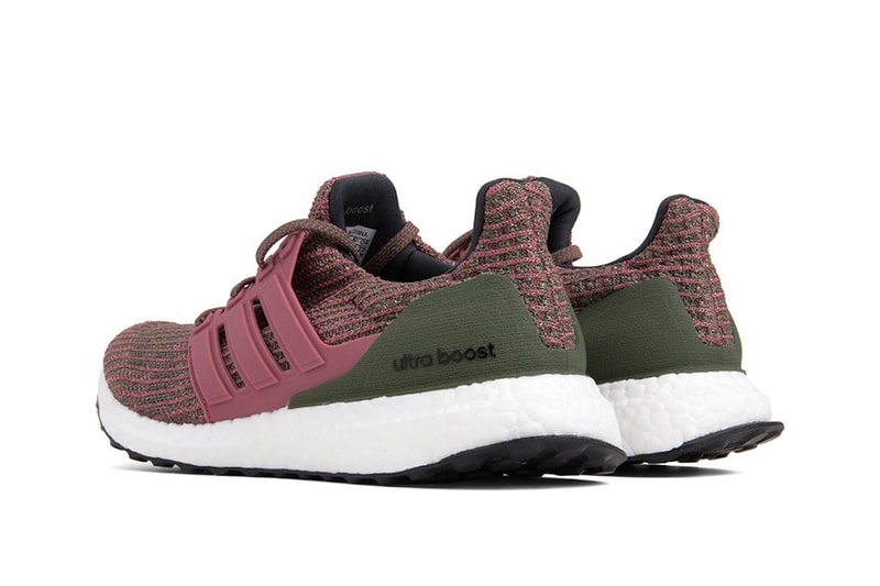 adidas UltraBOOST Trace Maroon Sneaker Flyknit Sneaker Boost Sole Red Green 