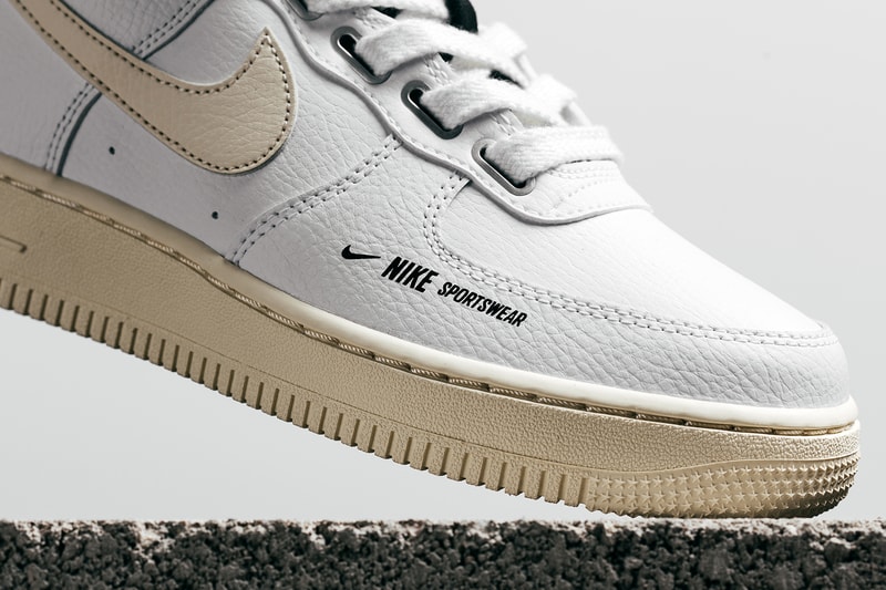 nike air force 1 high utility white light cream leather force is female velcro strap