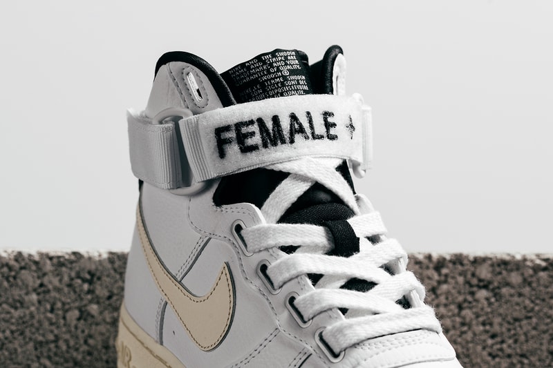 nike air force 1 high utility white light cream leather force is female velcro strap