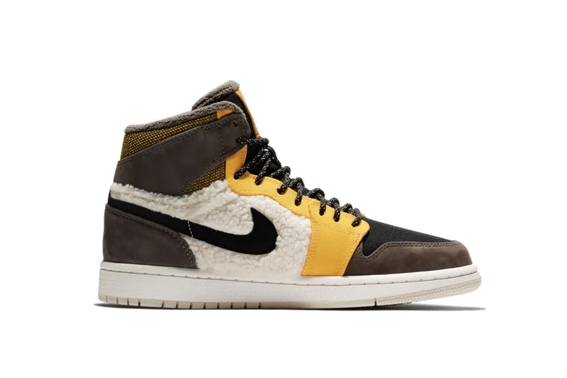 Nike Air Jordan 1 Flight Utility Release Sneaker Sherpa Fleece Shoe Panelling 