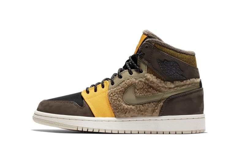Nike Air Jordan 1 Flight Utility Release Sneaker Sherpa Fleece Shoe Panelling 