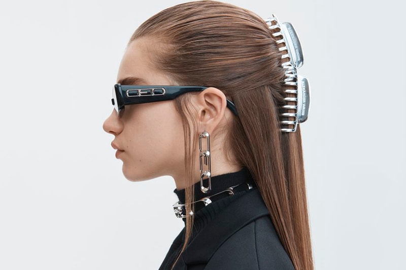 Alexander Wang Silver Metal Logo Hair Banana Clip