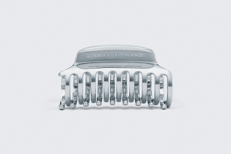 Alexander Wang Silver Metal Logo Hair Banana Clip
