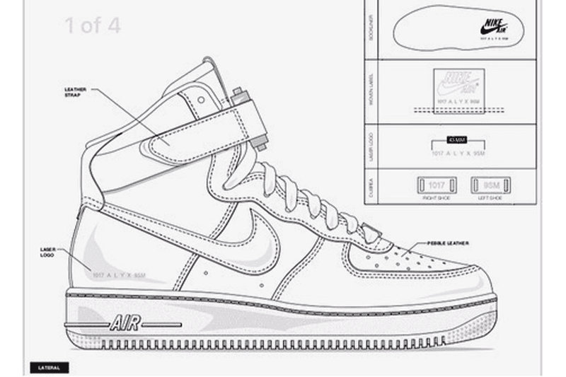 ALYX Matthew Williams Nike Air Force 1 Hi White Black