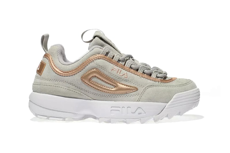 FILA Disruptor 2 in Burgundy Rose Gold Grey Suede
