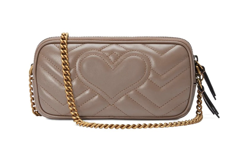 Gucci Marmont Mini Chain Bag GG Dusty Pink