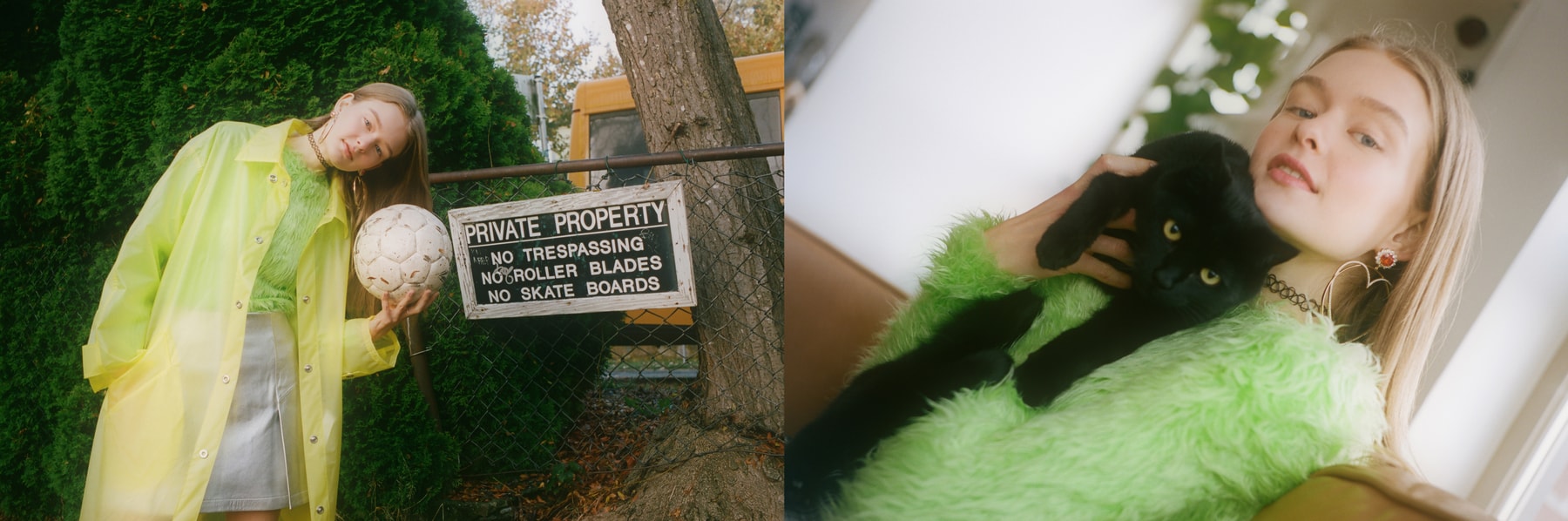Halloween Editorial Sabrina the Teenage Witch Spellman 90s TV Series Television Netflix Walk of Shame Jacket JIWINAIA Earrings Balenciaga Sweater Green