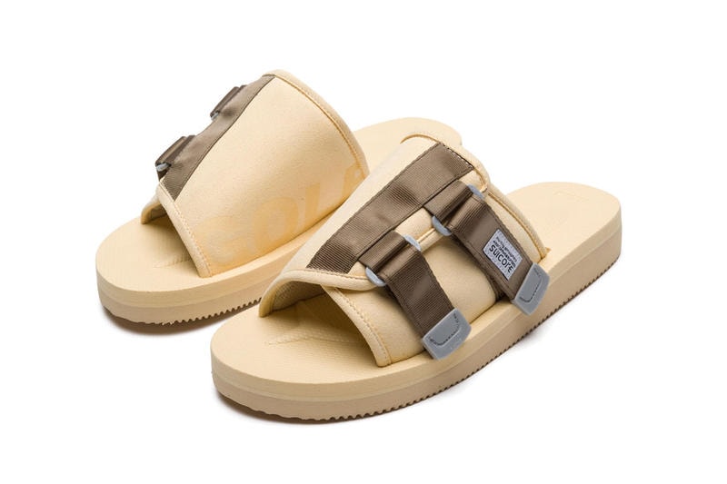 Tyler the Creator Golf SUICOKE KAW-CAB Sandals Mocha Lemon Yellow 